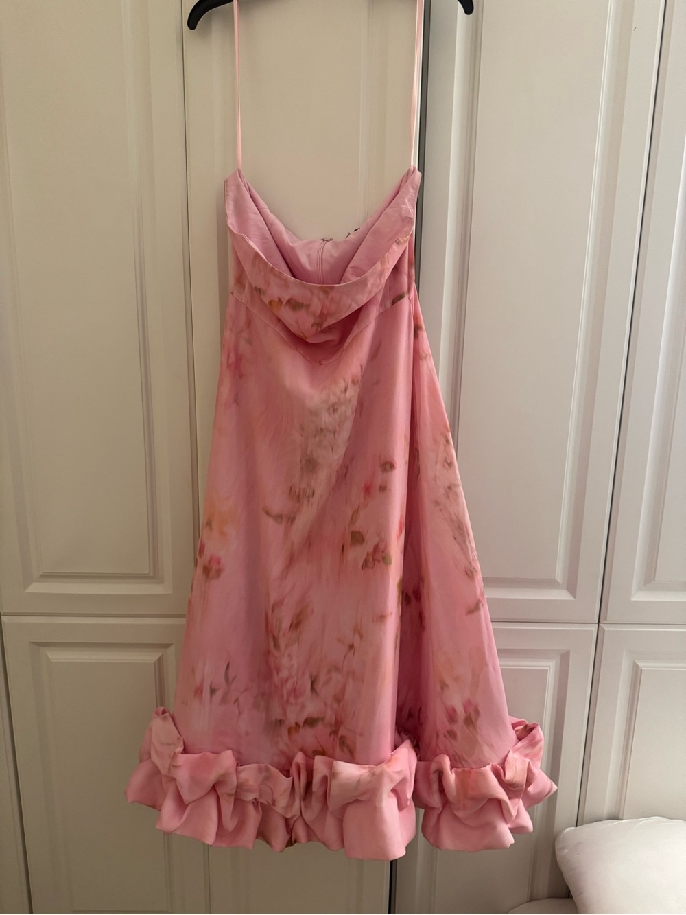 Gianni Bini Pink Floral Dress with Ruffle Hem